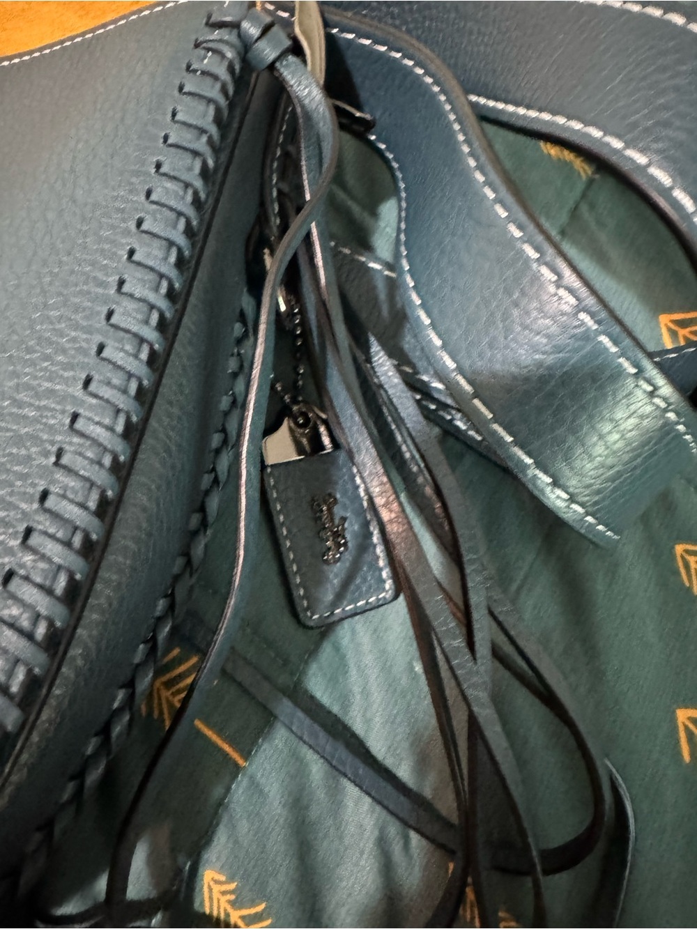 Coach Saddle Bag 20115 Whipstitch/Whiplash in Mineral Teal - Picture 14 of 16
